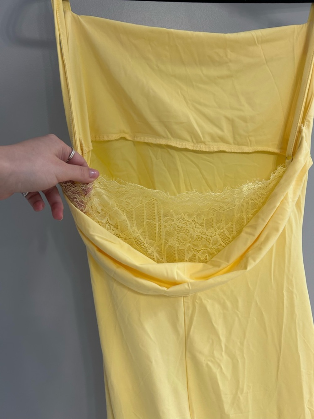 Yellow Spaghetti Strap Ruched Maxi Dress - Picture 3 of 5